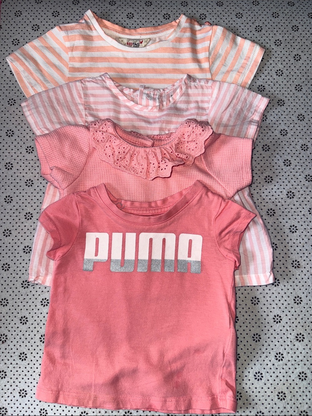 🛍 PRETTY LITTLE GIRLS BUNDLE OF 4 TOPS SIZE 6-9 MONTHS 🛍